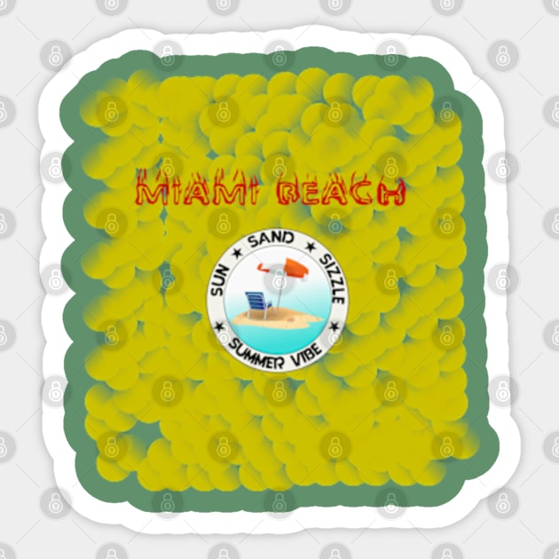 Miami Beach Miami Sticker TeePublic